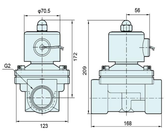 Direct Drive Pneumatic Water Valve / Solenoid Control Valve 2W500-50 With 2" Pipe