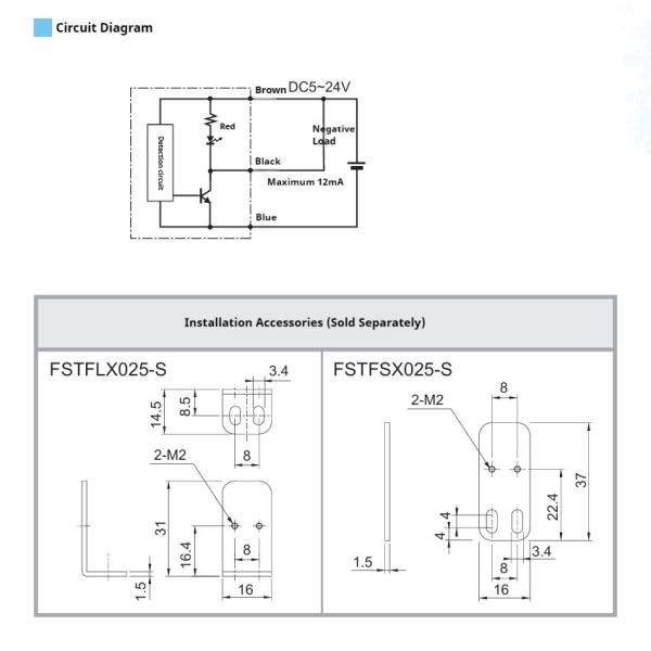 DC5-24V LED Indicator Magnetic Reed Switch Sensor IP65 Protection Rating NPN Type Sensor for Industrial Automation Equipment