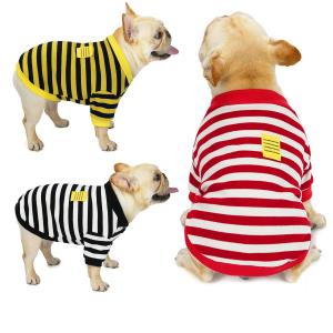 Buy cheap Striped Pet Apparels breathable 100 Cotton Dog Clothes for Winter product
