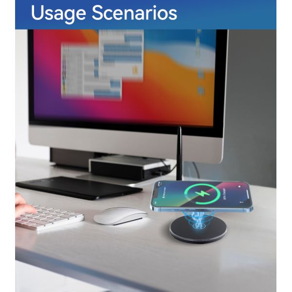 Wireless Charging Desk Power Grommet PD 30W USB C 180° Rotating