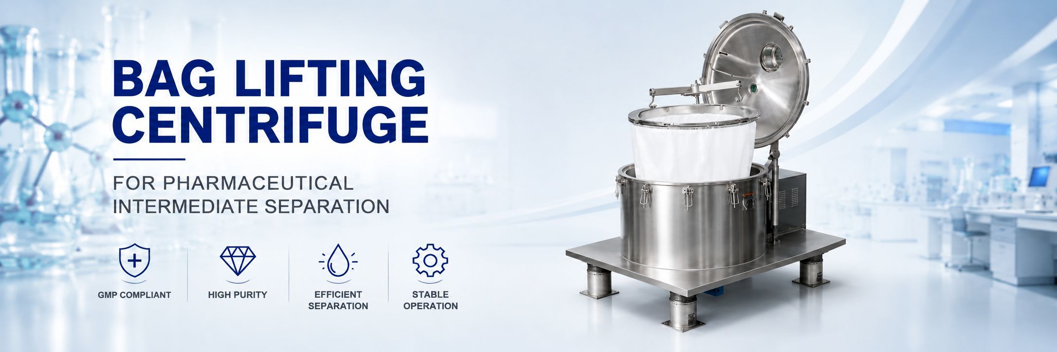 Bag Lifting Centrifuge for Pharmaceutical Intermediate Separation
