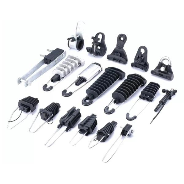 45*45*54 Size Fiber Tension Clamp for Overhead Black Suspension Outdoor Waterproof