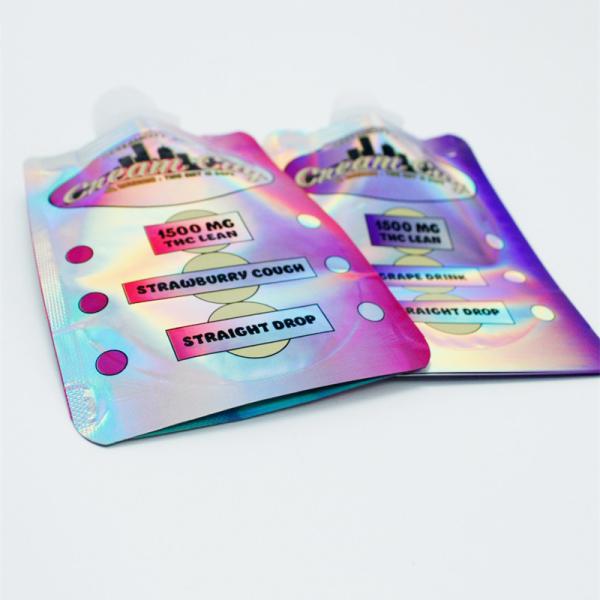 CBD Custom Weed Packaging THC Liquid Weed Packaging Bag Smell Proof Custom Printing Spout Pouch