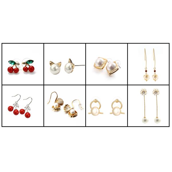 Personality Exaggerated Star Moon Pearl Stud Earring For Woman
