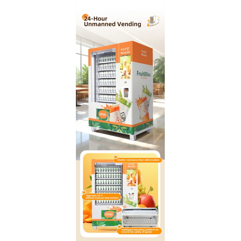 Vendlife Commercial Frozen Vending Machine With Elevator Delivery & Automatic Smoothie Function Wholesale OEM