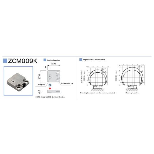 ZCM009K Square Shaped Magnet for Pneumatic Air Cylinder Magnetic Reed Switch Sensor
