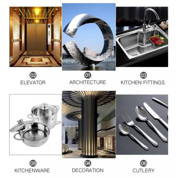 AISI SUS 6mm 201 203 904 SS Plate 2B BA No.4 8k Mirror Finish Stainless Steel Sheets 4x8