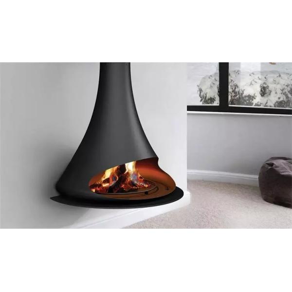 Europe Indoor Wood Burning Stove Decorative Suspended Ceiling Fireplace