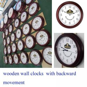 Buy cheap anti-clockwise round wall clocks/wooden wall clocks with backwards quartz battery movement product