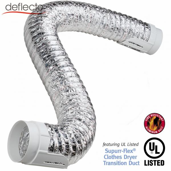 Quality 4 Inch 25 Ft Flexible Aluminum Air Duct With Hoop Up Connector Dryer Vent Kit for sale