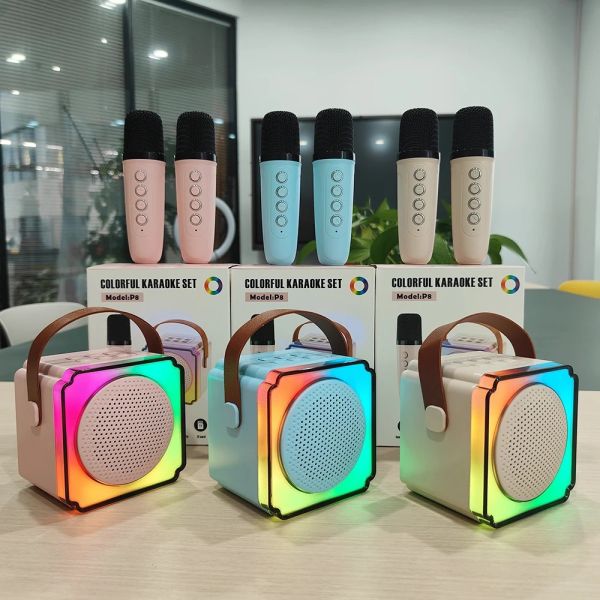 Small Portable Bluetooth Speaker Wireless Karaoke Speaker With LED Ambient Light