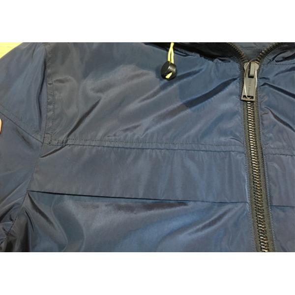 Hooded Men'S Lightweight Polyester Jackets Elasticated Cagoule Navy Winderbreaker