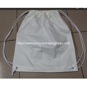 White Double Plastic Drawstring Backpack For Riding , Playing , Swimming