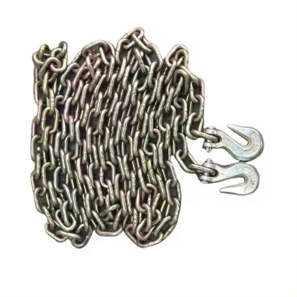 Structure Welded Chain Black Heavy Duty Galvanized G70 Truck Tow Chain with Grab Hooks