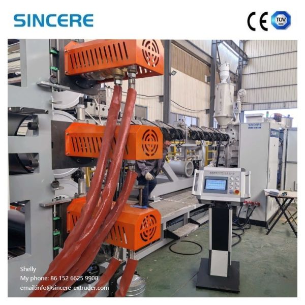 Semi-automatic Plastic Sheet Extrusion Machine for 0.35-2mm Sheets with PP, PE, ABS Material Compatibility