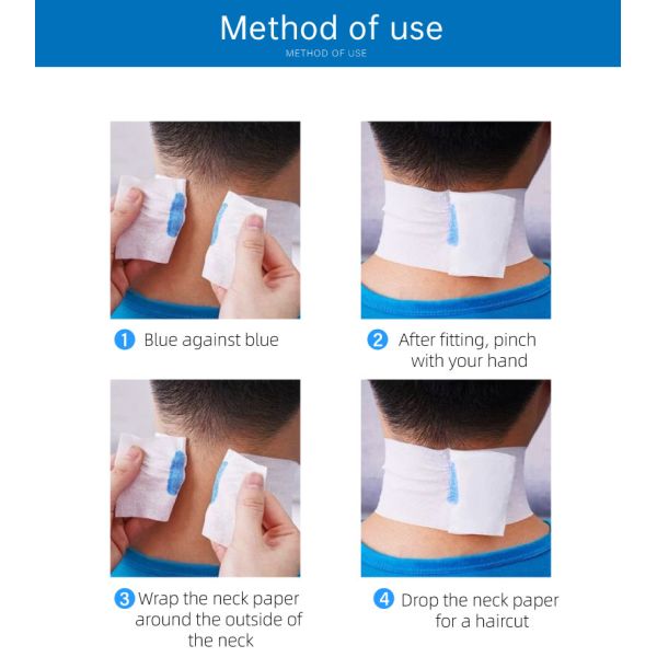 Black Disposable Neck Paper Barber Neck Strips 5 Rolls 500 Strips Stretchy Paper Neck Band Designed for Salon Haircut Styling