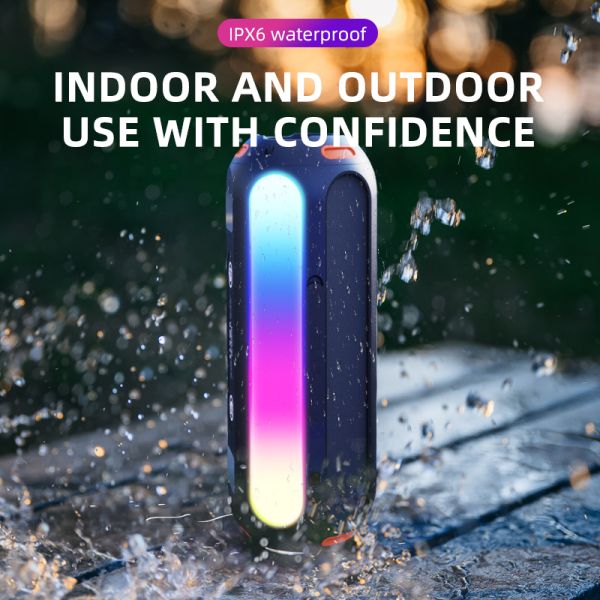 Magnetic Mount Portable Bluetooth Speaker IP66 Waterproof 20W Bass Outdoor Subwoofer Audio