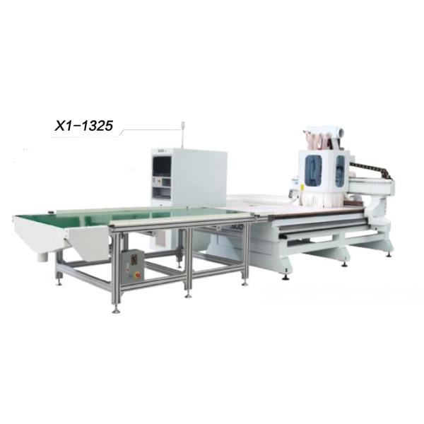 380V 50HZ CNC Wood Engraving Machine Automatic Feeding / Unload With Drilling Head