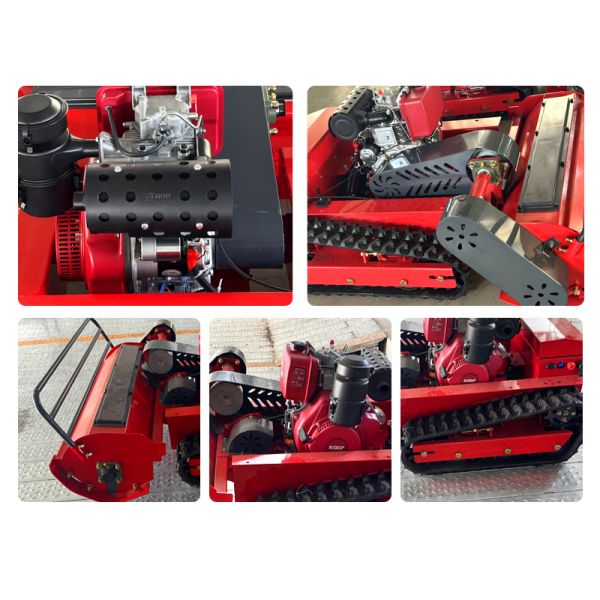 Diesel Engine 4-Stroke Industrial Small Robot Grass Cutter Cutting Width 800mm 1000mm 1200mm Remote Control Crawler Flail Mower