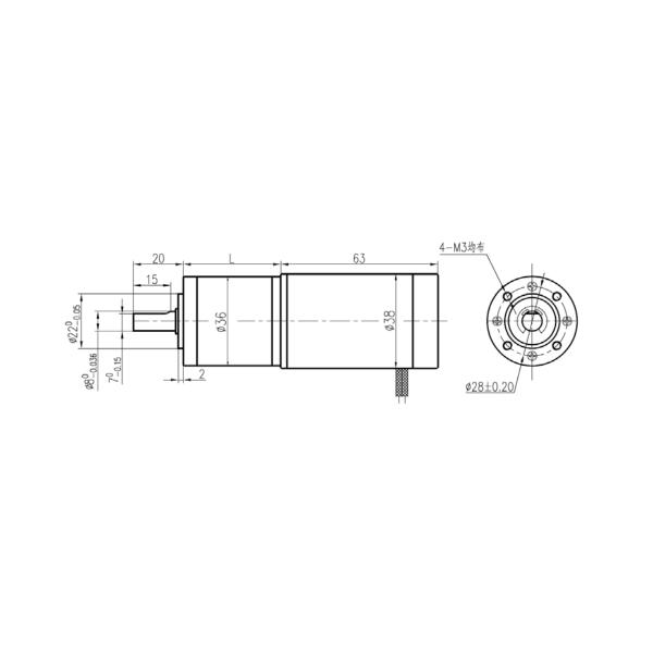 High Speed 12 Volt Gear Drive Motors , DC Planetary Gear Motor D3863PLG