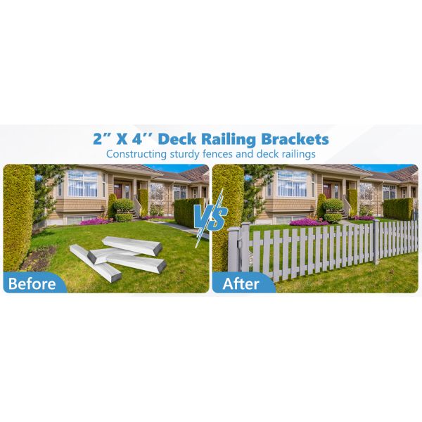 Deck Railing Brackets Connectors for 2x4 Wood Handrail Deck Stair Connectors