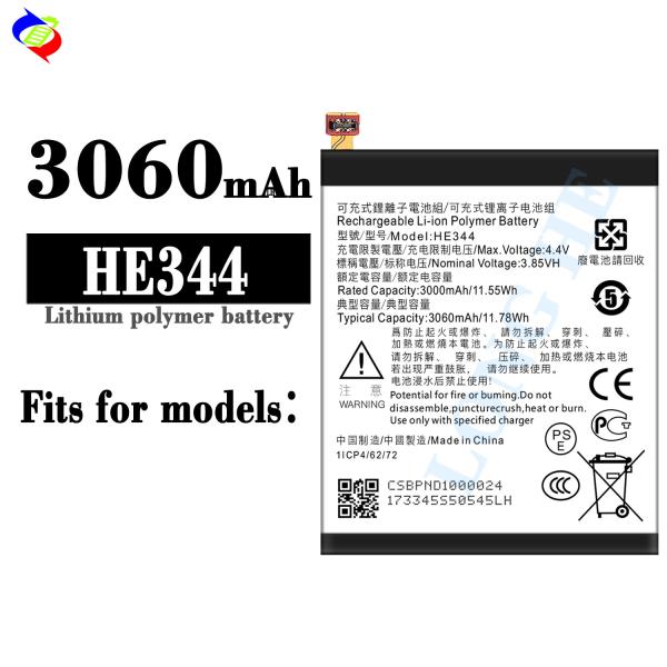 3060mAh HE344 For Nokia Smart Phone Rechargeable Lithium Polymer Mobile Phone Battery
