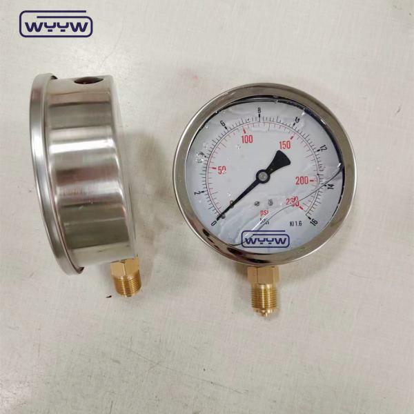 Brass Movement Material Pressure Gauge Manometer With BSP Connection Size And Phosphor Bronze Bourdon Tube Material