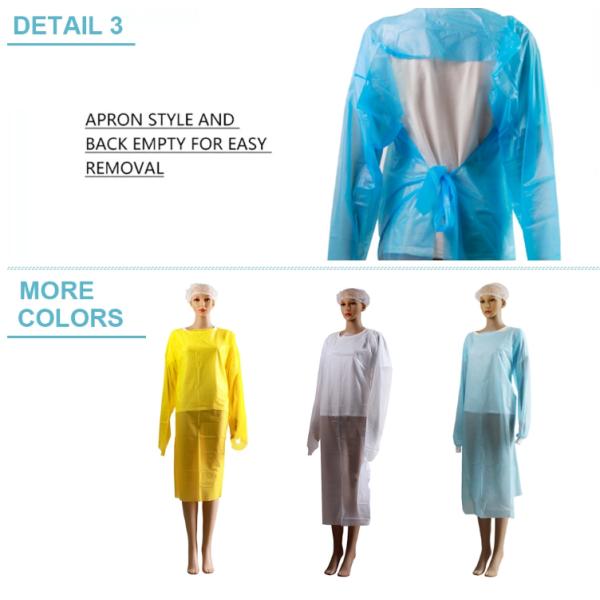 FDA Disposable CPE Gown , 510K CPE plastic gown