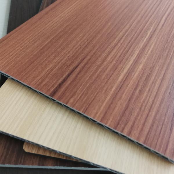 Wood Grain Aluminum Core Panel Light Weight Fireproof Length 2400mm Customzied