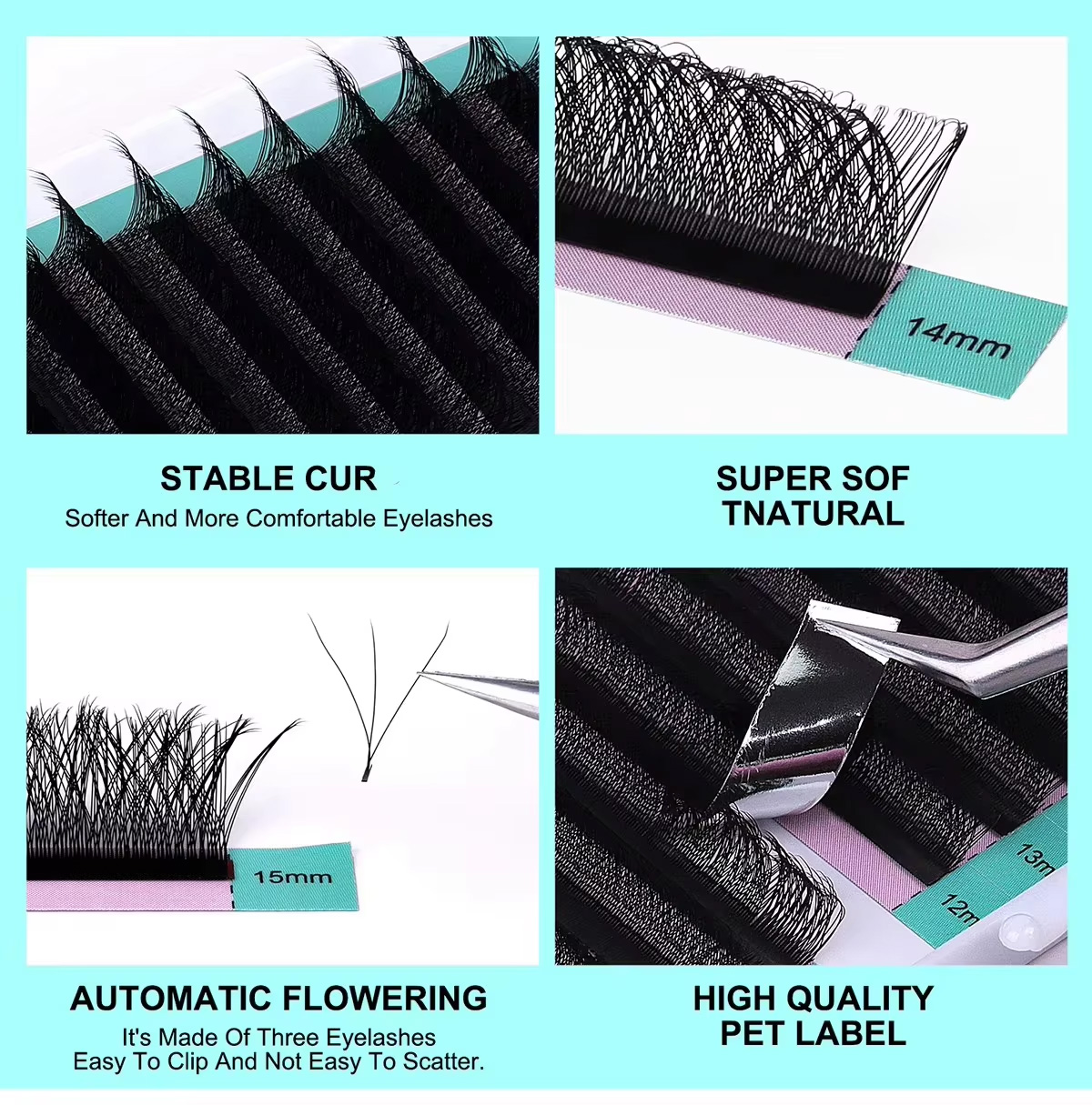 Shape Volume Eyelashes Extension Individual False Eyelashes W Lash 3d 5d 6d Clover Lashes Private Label