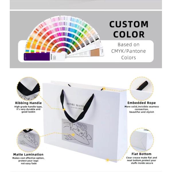 Custom Gift Packing Paper Bag Flower Packing Paper Bag Matte Capping