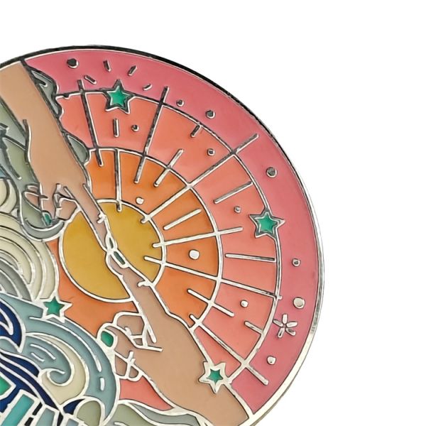 Circular Customized Metal Badges Scratch Proof Embossed Metal Badge Waterproof