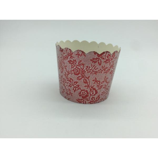 Red Printing Laser Cut Cupcake Wrappers Disposable Baking Cups Muffin Tray