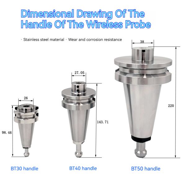 BT40 Renishaw Probe Shank Universal CNC Machine Part OMP40-2 60 Wireless Probe Stainless Steel Tool Holder