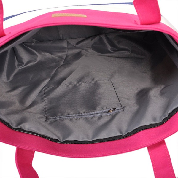 Big Custom Canvas Bags / Ladies Beach Bag With Embossed Logo