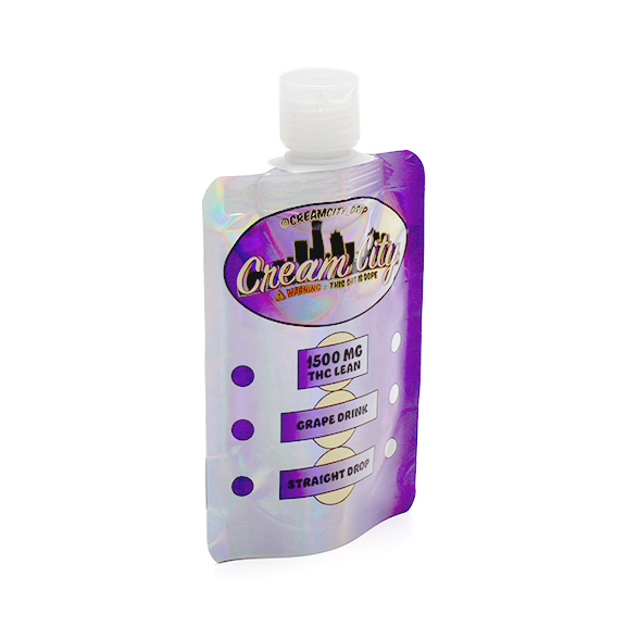 CBD Custom Weed Packaging THC Liquid Weed Packaging Bag Smell Proof Custom Printing Spout Pouch