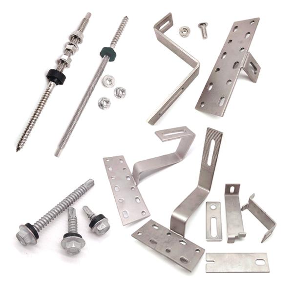 Stainless Steel 304 316 Custom Solar Panel Mounting Adjustable Tile Roof Hook