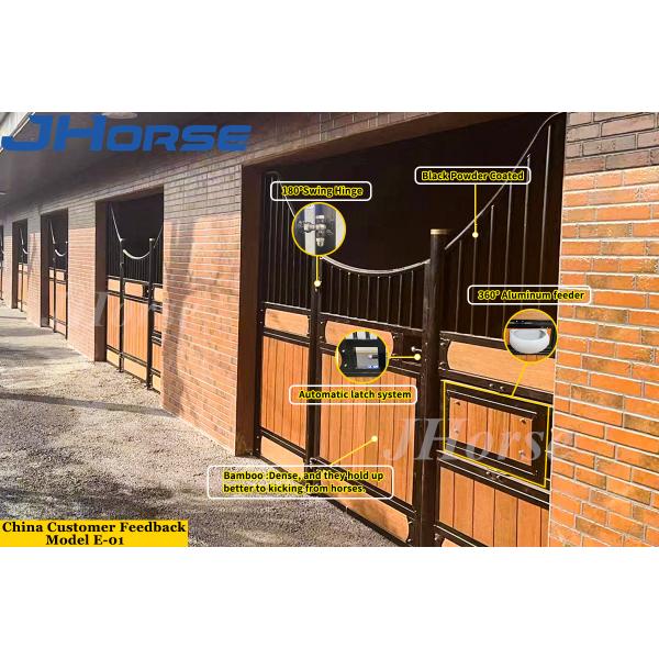 Custom Bamboo Horse Stable With Swing/Sliding Door Weatherproof Steel Bamboo Construction