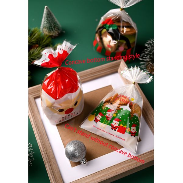 Stand Up Pouch Customized Christmas Candy Cookie Packaging Mylar Bag OPP Cellophane Snowflake Gravure Printing Packaging