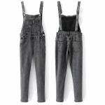 China High quality black washed skinny denim overalls dungarees women for sale