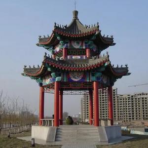 China Customized Framed Canopy Gazebo Chinese Style Pavilion Easy Assemble Double Layer on sale