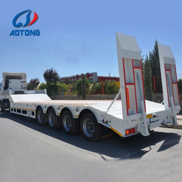 Truck Trailer Excavator Transporting Gooseneck Lowbed 3 Axles 60ton Low Bed Trailer with Ladder