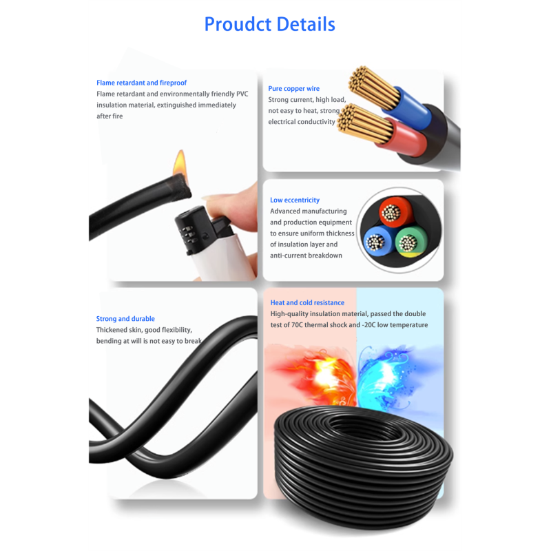 KE FEI TE RVV Copper Conductor Power Cable 300/500V Rated Voltage Multi-core (2-5) PVC Sheathed for Home Appliances