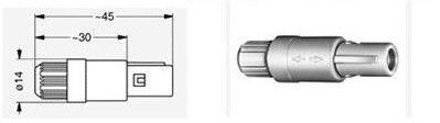 4 Pin Circular Connector Plastic Male Plug Gray Color Plastic Circular Connectors