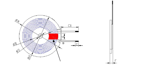 Small Mobile Phone Wireless Charging Coil Double Layer With Ferrite