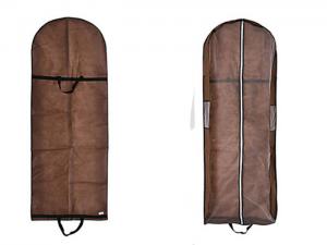Buy cheap Non Woven Tri Fold Garment Bag with Handles in Brown , Zip Up Garment Bag product