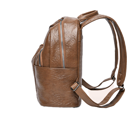 Custom Outdoor Casual Ladies Backpack in PU Leather with Zipper Closure 37*29*6cm