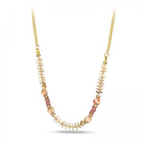 China Gold Plated Arrow Chain Beaded Necklace Daily Wear For Lady on sale