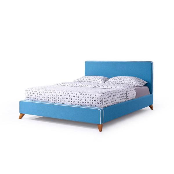 High End Orange Linen Fabric Bed / Upholstered Single Bed With Drawer