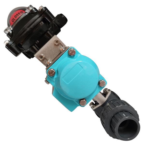 Pvc Pneumatic Operated Ball Valve Soft Seated Valves Pneumatic Ball Valve